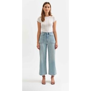 Daze Valley Girl Jeans Womens 26 Light Wash Wide Leg High Rise Romcom Sample
